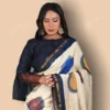 Buy Beige & Black Chanderi Cotton Saree Online