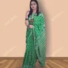 Buy Light Green Hand Block Printed Cotton Saree Online