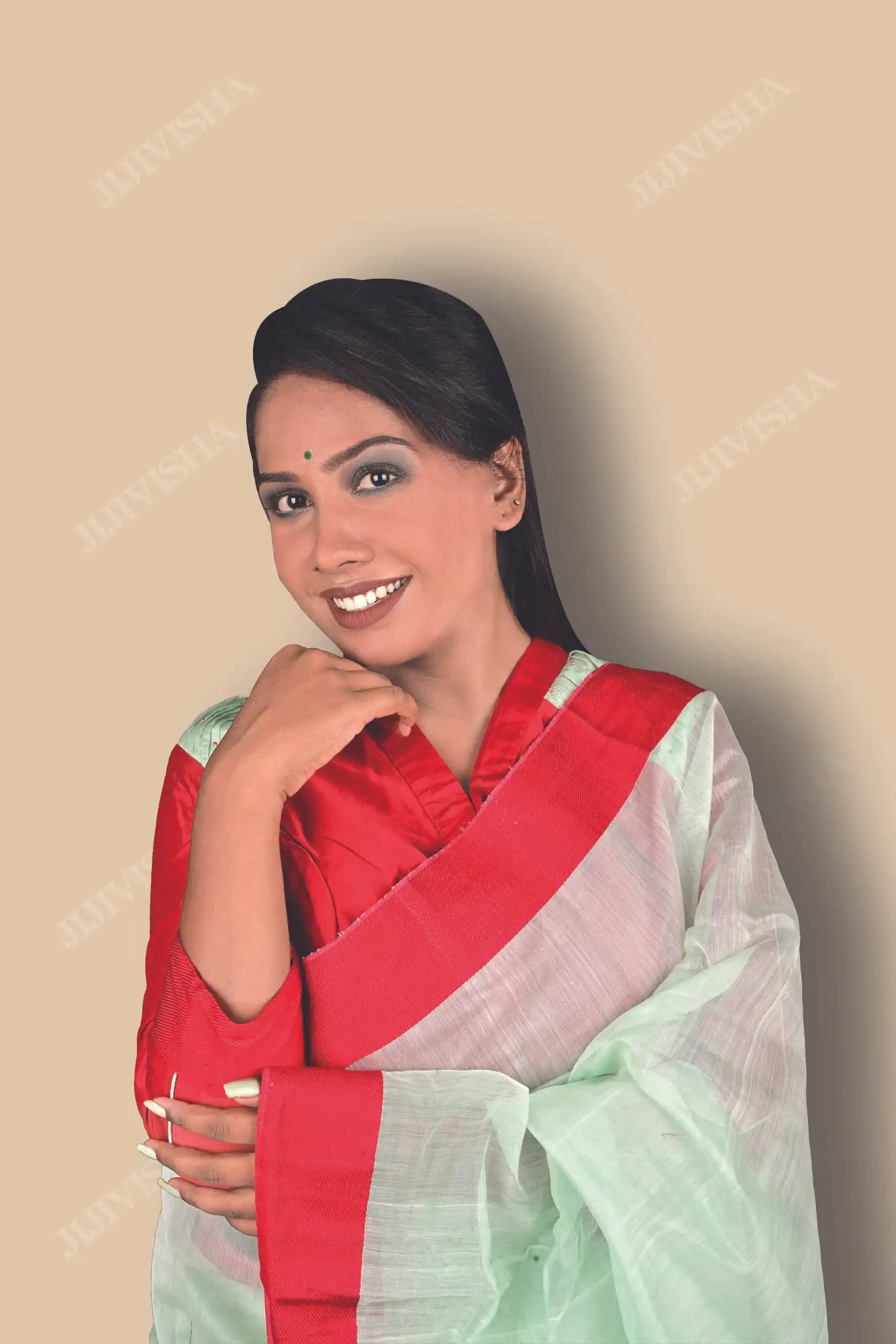 JVWSR028_5 Buy Mint Green Chanderi Silk Saree Online
