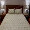 Buy Pista Green Golden Hand Block Print Bedsheet Set