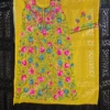 Buy Mustard Georgette Multicolored Phulkari Work Kurta Material Online