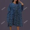 Buy Indigo Hand Block Printed Cotton Short Kaftan Online