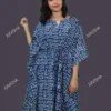 Buy Indigo Hand Block Printed Cotton Short Kaftan Online
