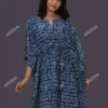 Buy Indigo Hand Block Printed Cotton Short Kaftan Online