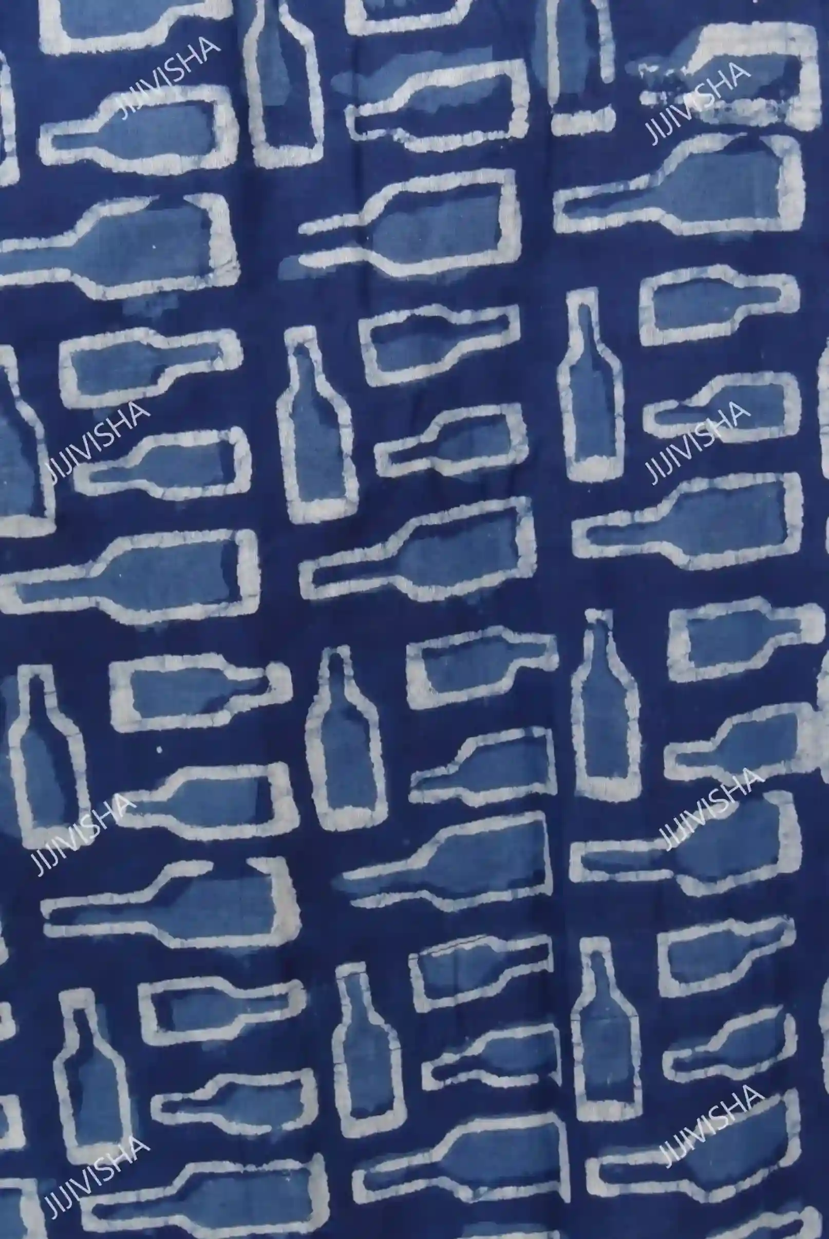 Buy Indigo Hand Block Printed Cotton Short Kaftan Online