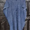 Buy Indigo Stripes Block Printed Cotton Short Kaftan Online