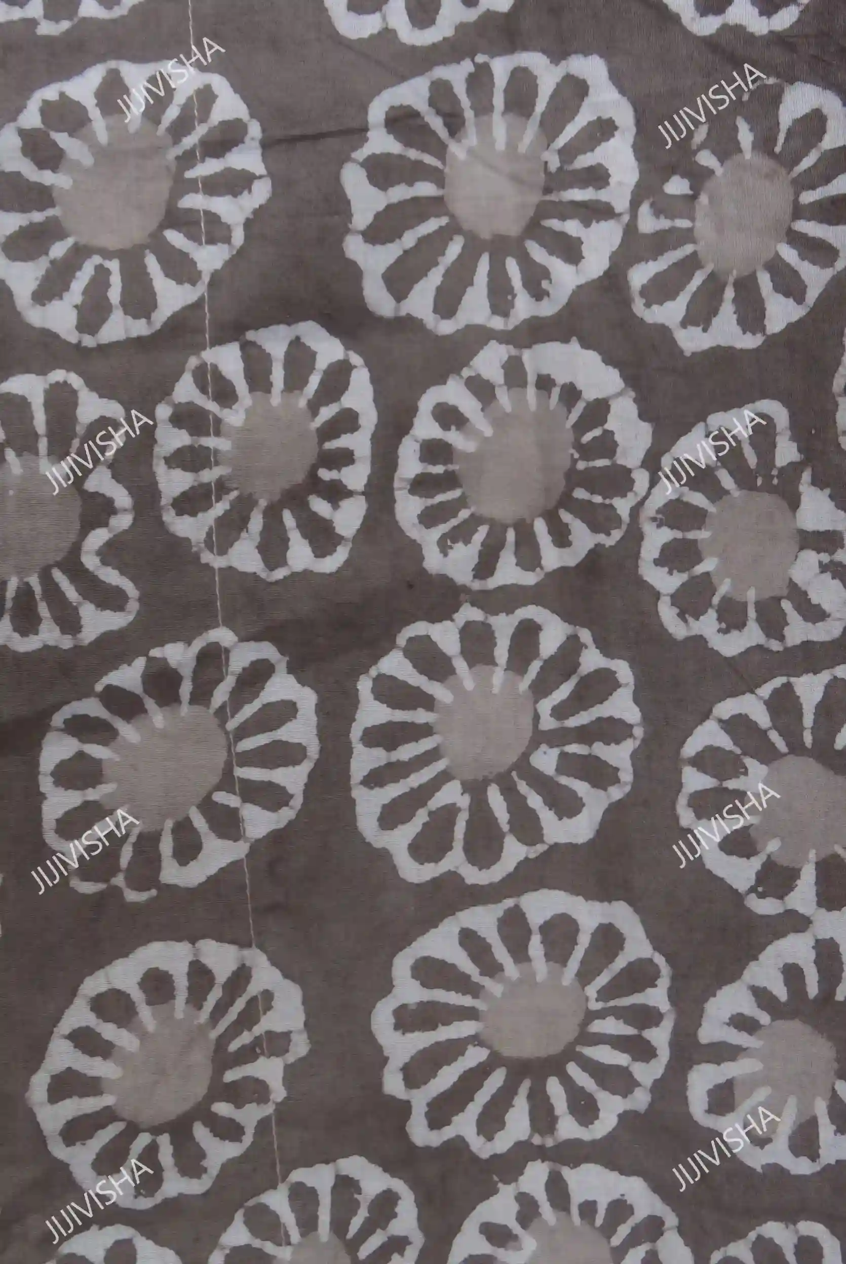 JVWAPKF004_5 Buy Khakhi & Ivory Floral Hand Block Printed Kaftan Online