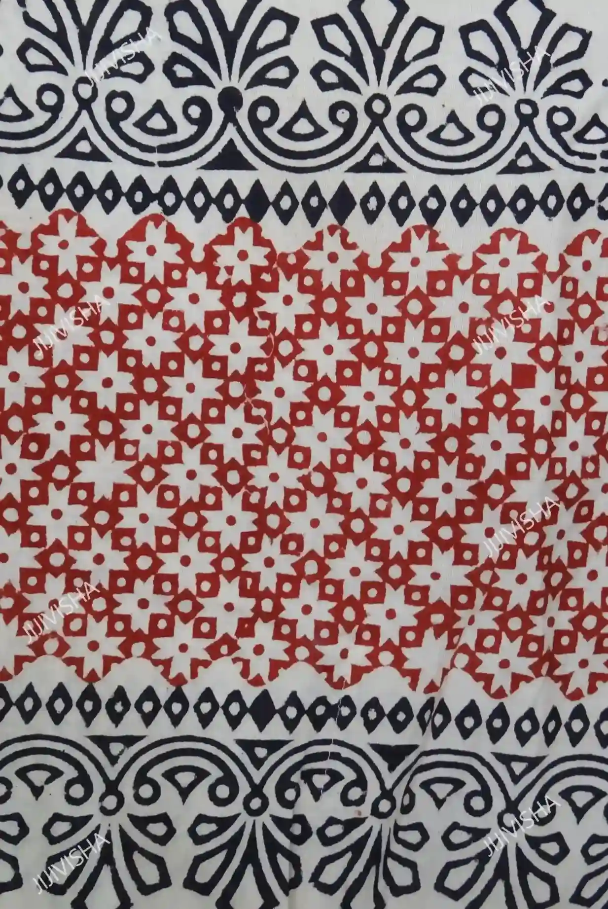 Buy Red Black and Beige Baatik Printed Kaftan Online