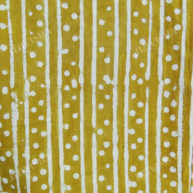 Buy Mustard & Beige Hand Block Print Kurta Set Online