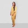Mustard Beige Hand Block Printed Kurta Set Online