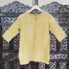 Buy Mustard & Beige Checkered Cotton Short Kurti Online