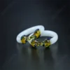 Buy Crystal White Bangles with Peacock Ends Online