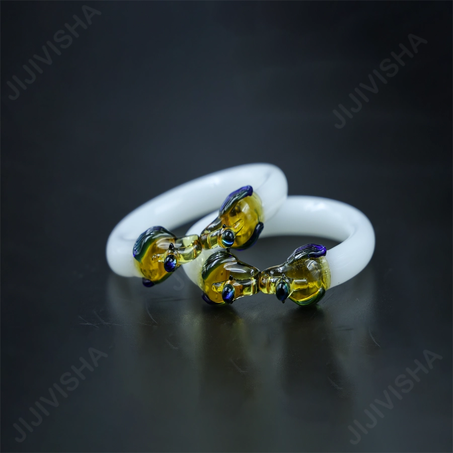 Buy Crystal White Bangles with Peacock Ends Online