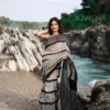 Buy Black & Beige Block Printed Chanderi Cotton Silk Saree Online