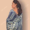Buy Floral Block Printed Linen Saree Online