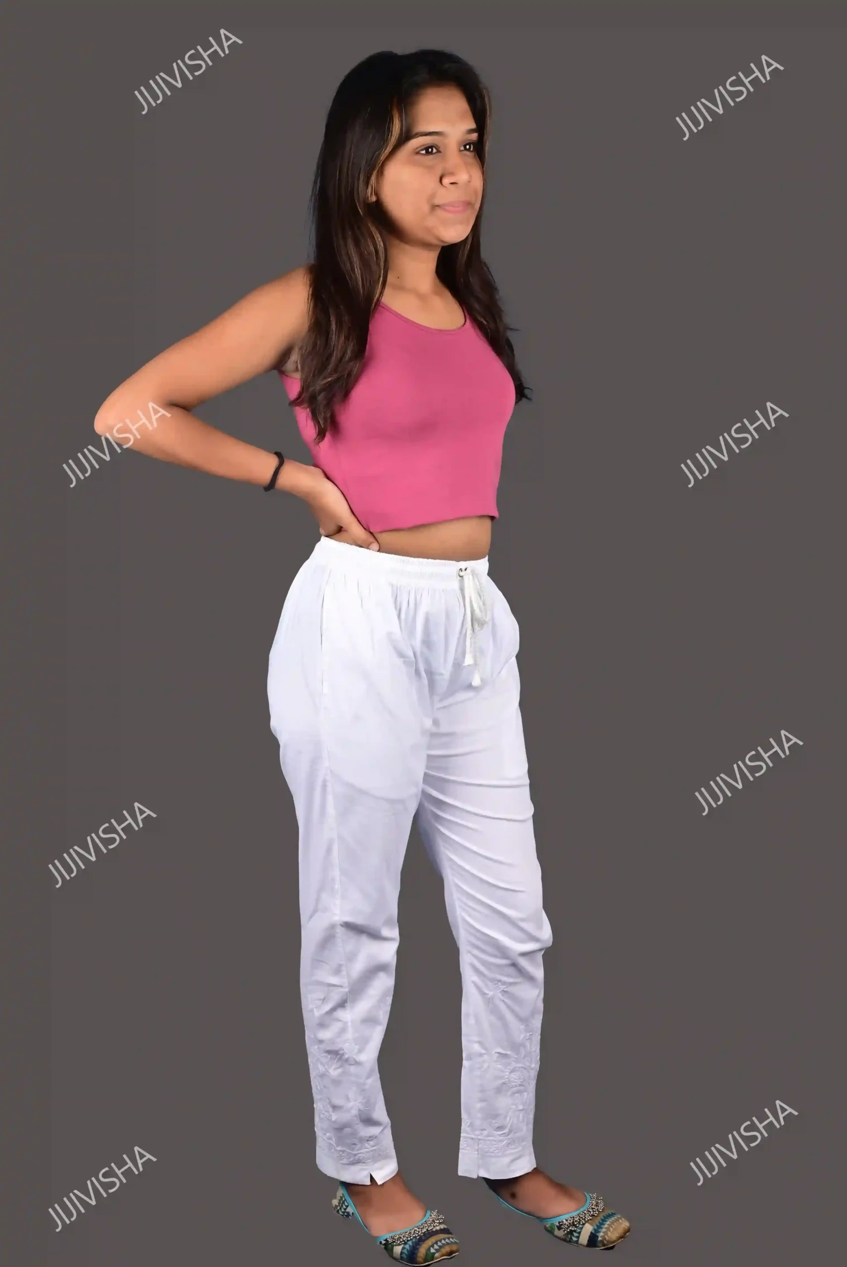 Buy Cotton Chikankari Embroidery Pants Online