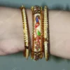 Buy Golden And Ivory Meenakari Bangles Set Online