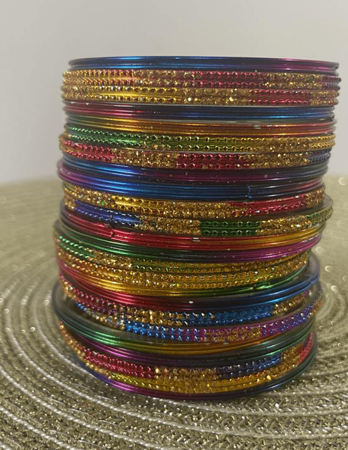 Handcrafted multicolored glass bangles