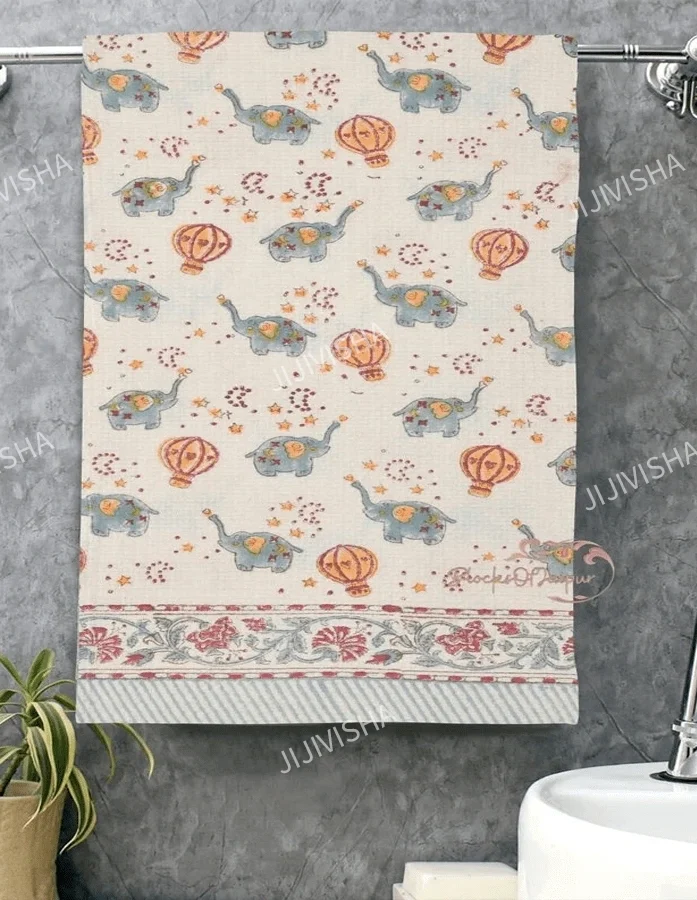 Buy Elephant Parade Waffle Cotton Towel Online