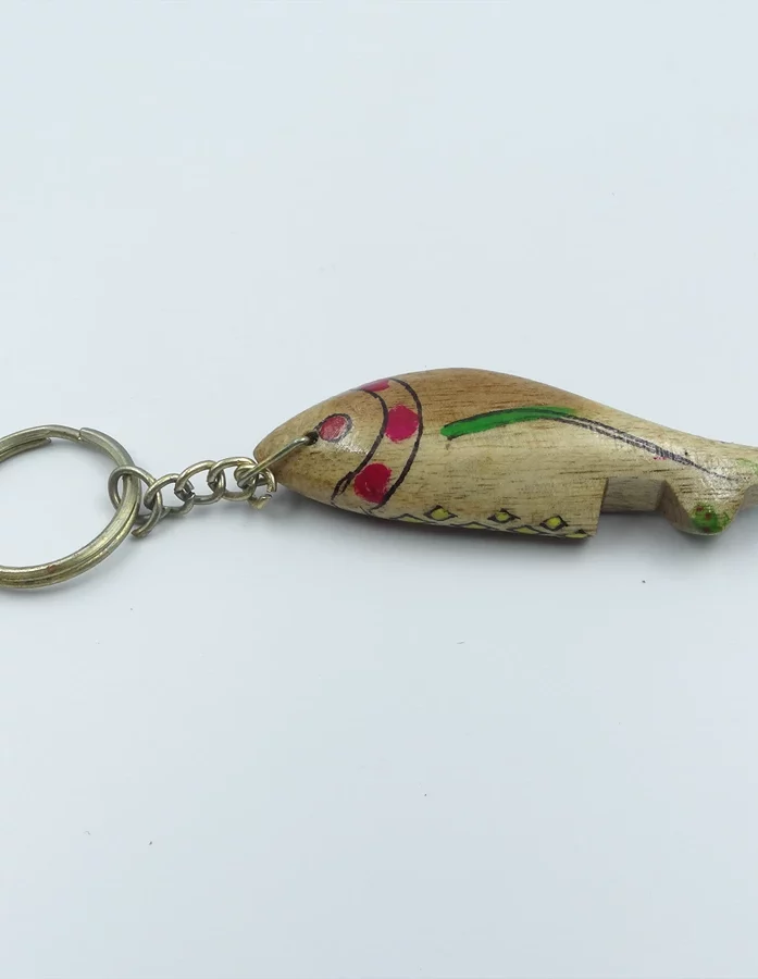 Wooden Fish Hand Painted Key Chain