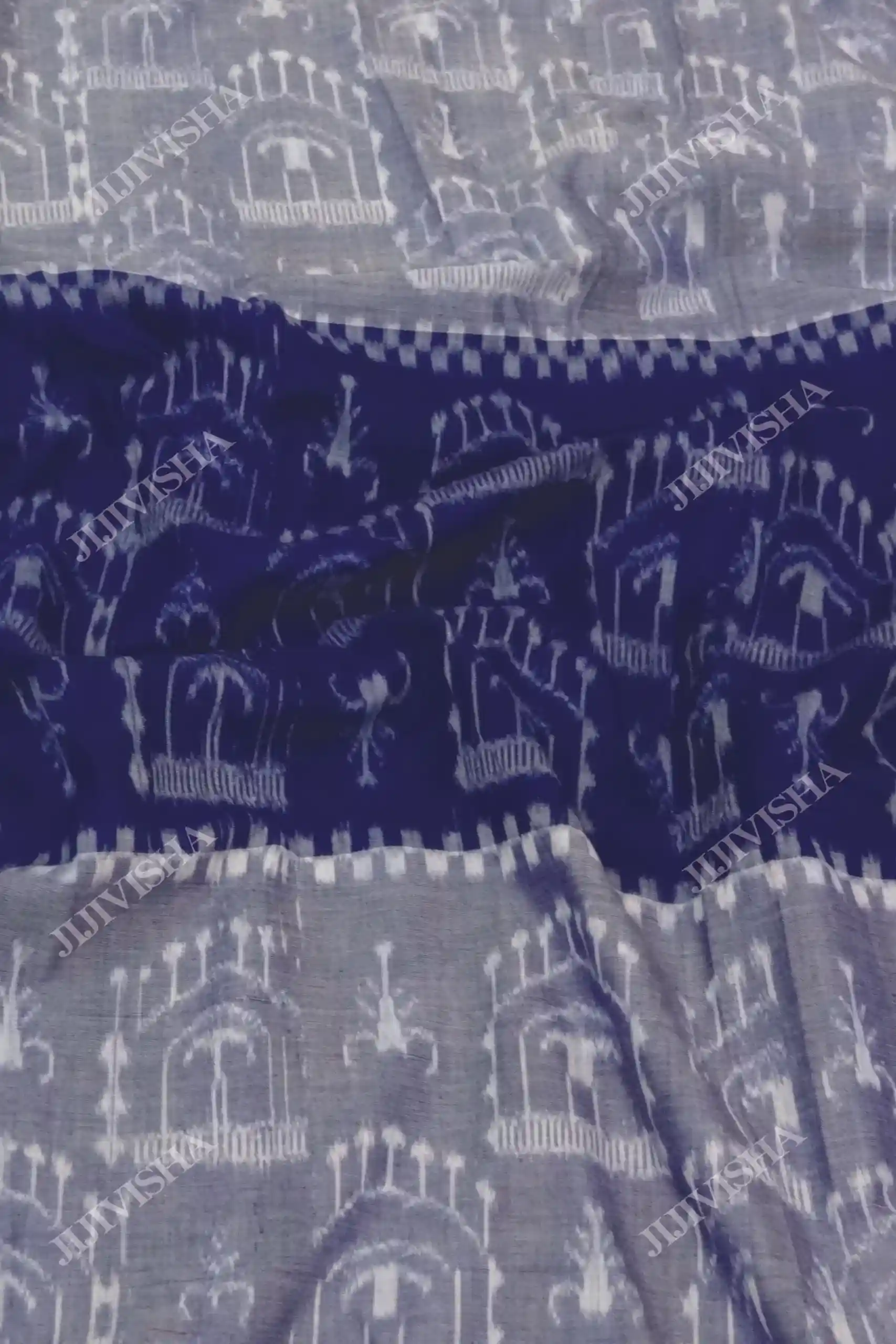 Buy Sambalpuri Ikkat Blue Bandha Pure Cotton saree Online