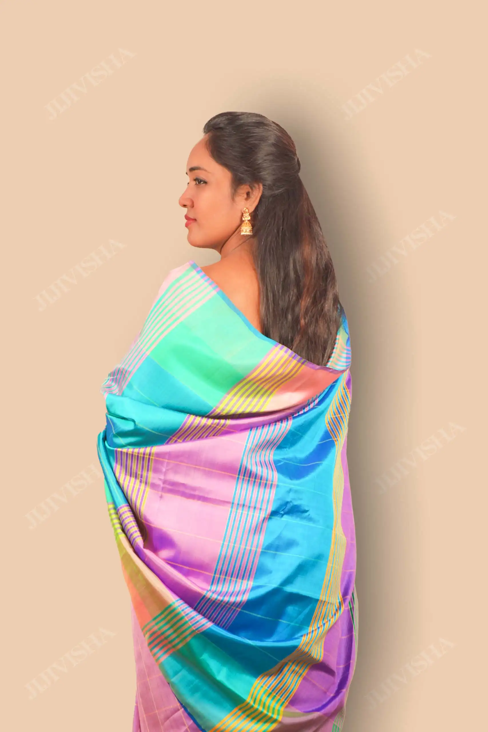 Buy Lavender Double-border Bishnupuri Silk Saree Online
