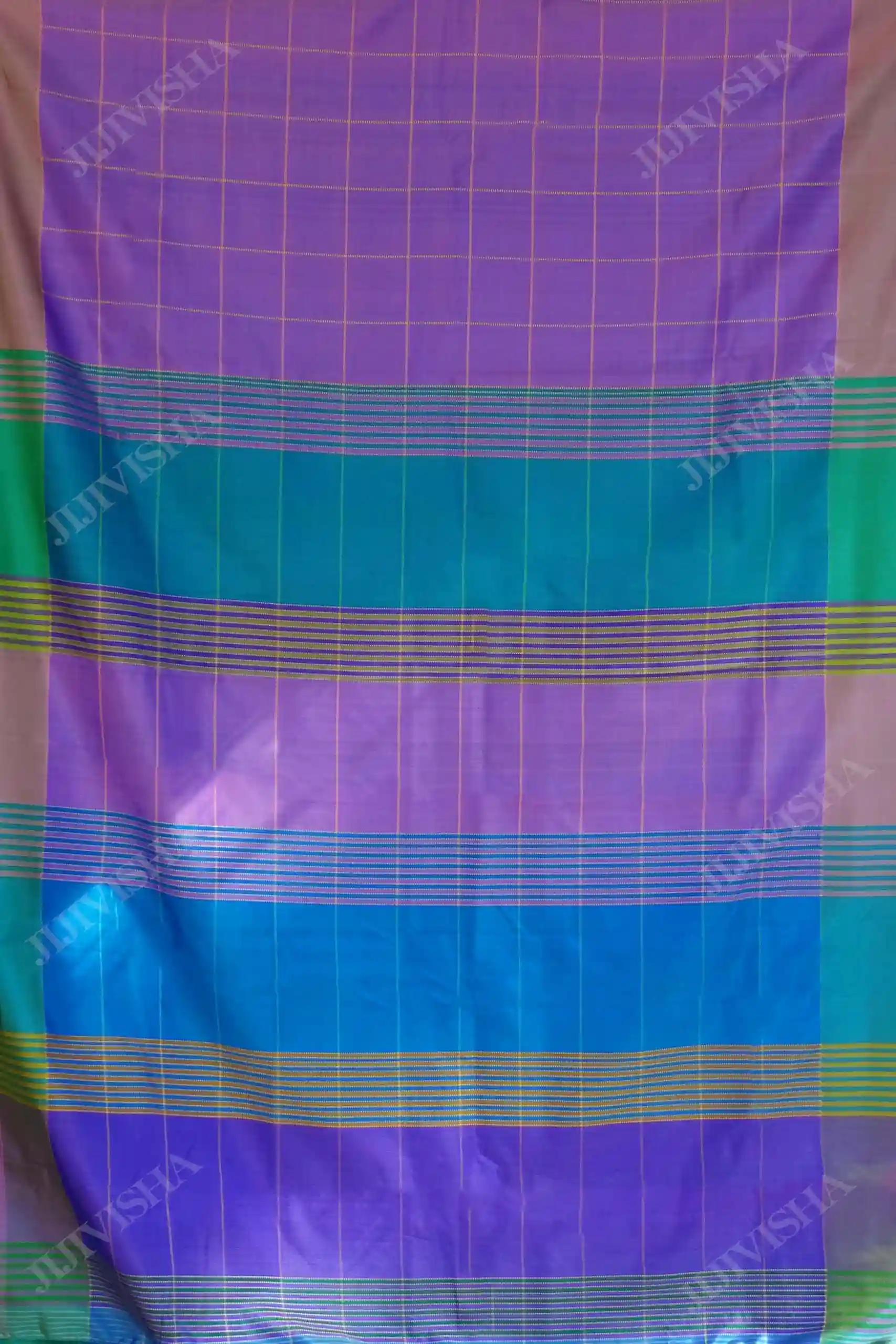 Buy Lavender Double-border Bishnupuri Silk Saree Online