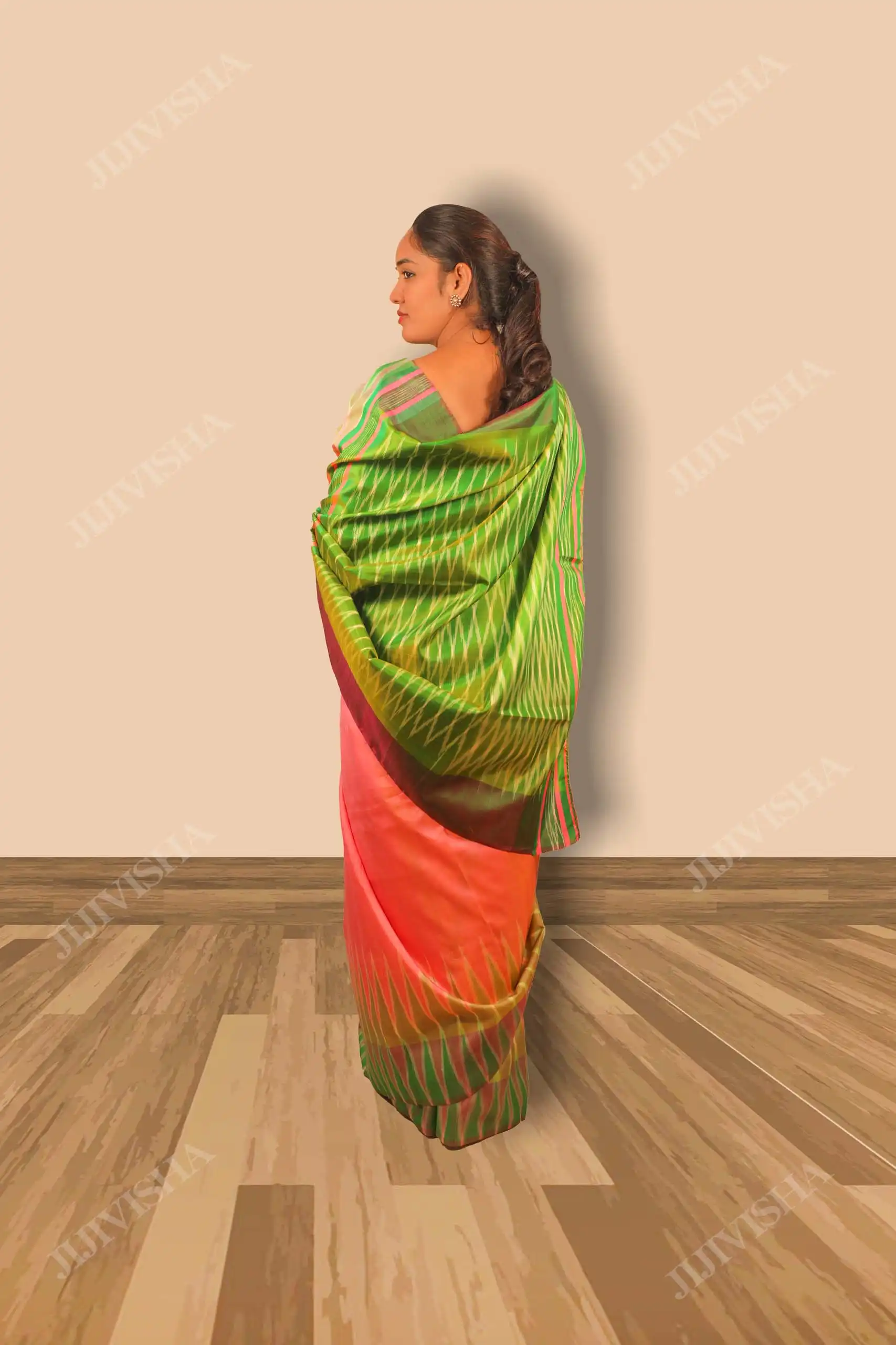 Buy Light Pink Bishnupur Pure Katan Silk Kotki Saree Online