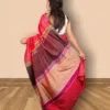 Buy Pure Silk Plain Saree with Kantha Style Weaving Online