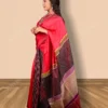 Buy Pure Silk Plain Saree with Kantha Style Weaving Online