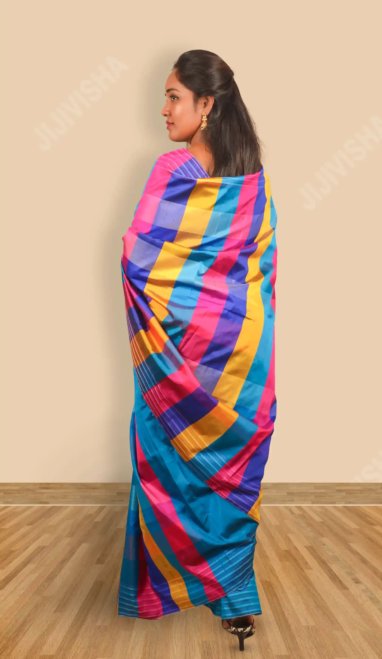 Buy Multicolored 4D Bishnupuri Handwoven Silk Saree Online