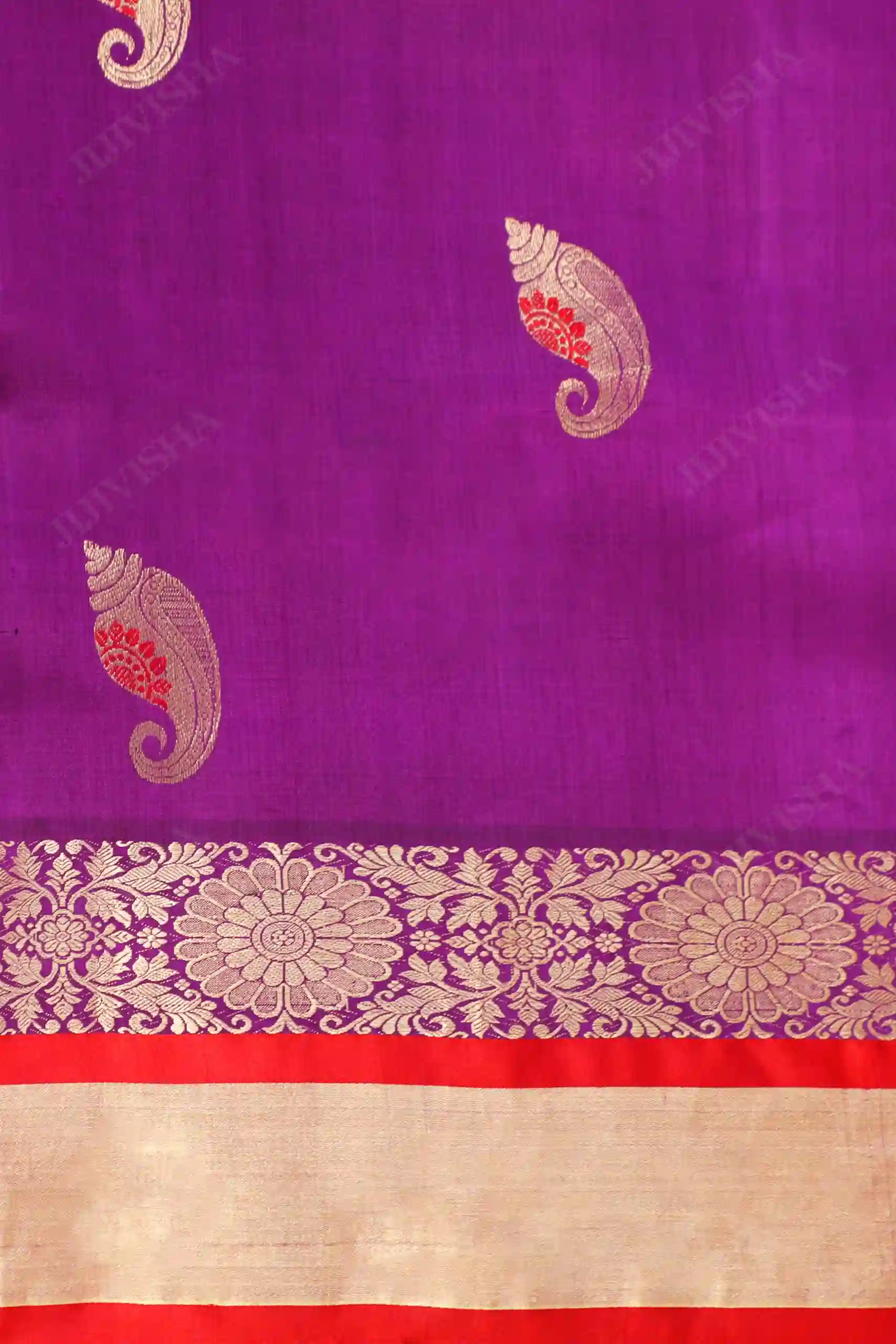 Buy Blue & Violet Gorod Silk Saree Online