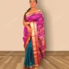 Buy Blue & Violet Gorod Silk Saree Online