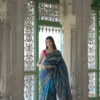 JVWSR080_4 Buy Pure Katan Silk Blue Swarnachari Saree Online