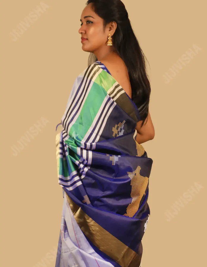 Buy Pure Katan Silk Purple Kolakhetra Saree Online