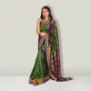 Green Coloured Sambalpuri Pata Silk Saree