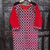 Red Checkered Handwoven Cotton Kurta