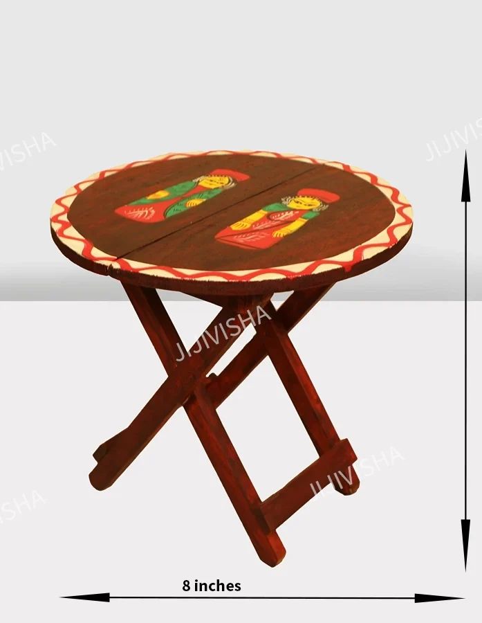 Buy Shubho Milan Hand Painted Wooden Folding Wooden Tray Online