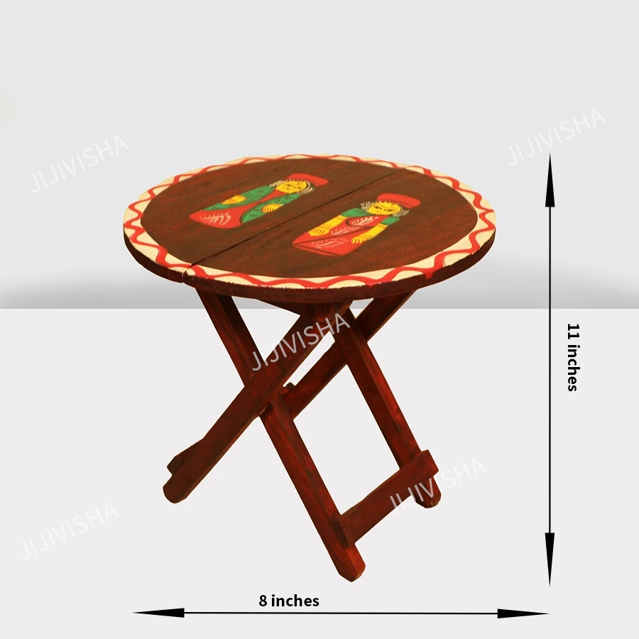 Buy Shubho Milan Hand Painted Wooden Folding Wooden Tray Online