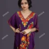 Buy Purple Kashmiri Hand Embroidery Kaftan Online