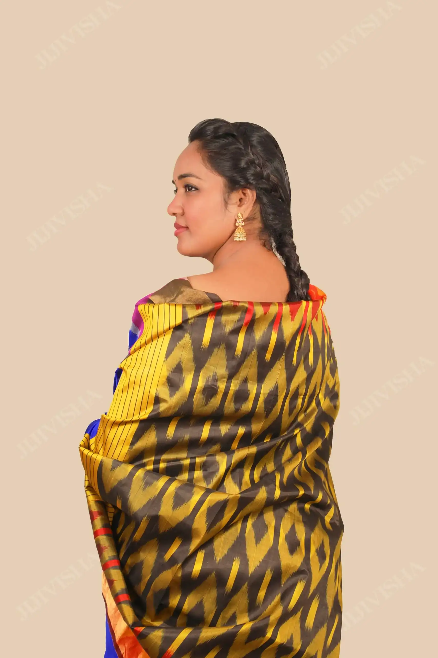 JVWSR084_2 Buy Royal Blue Bishnupuri Silk Saree Online