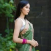 Buy Green Tussar Silk Kashmiri Hand Embroidery Saree Online