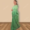 Buy Parrot Green Jamdani Cotton Saree Online