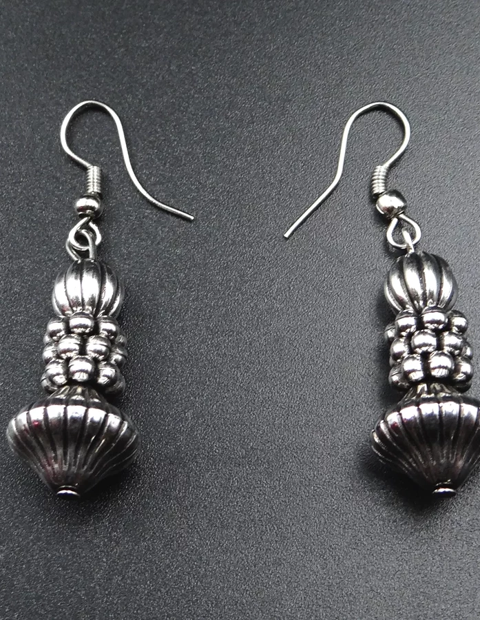 Traditional Kashmiri German Silver Necklace With Pair of Earrings - Gallery Image