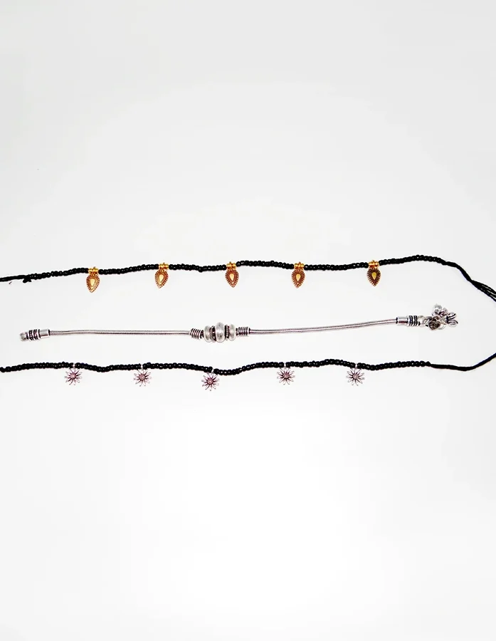 Black & Silver Anklet