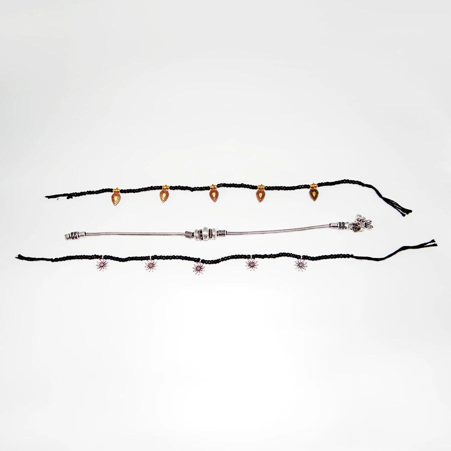 Black & Silver Anklet