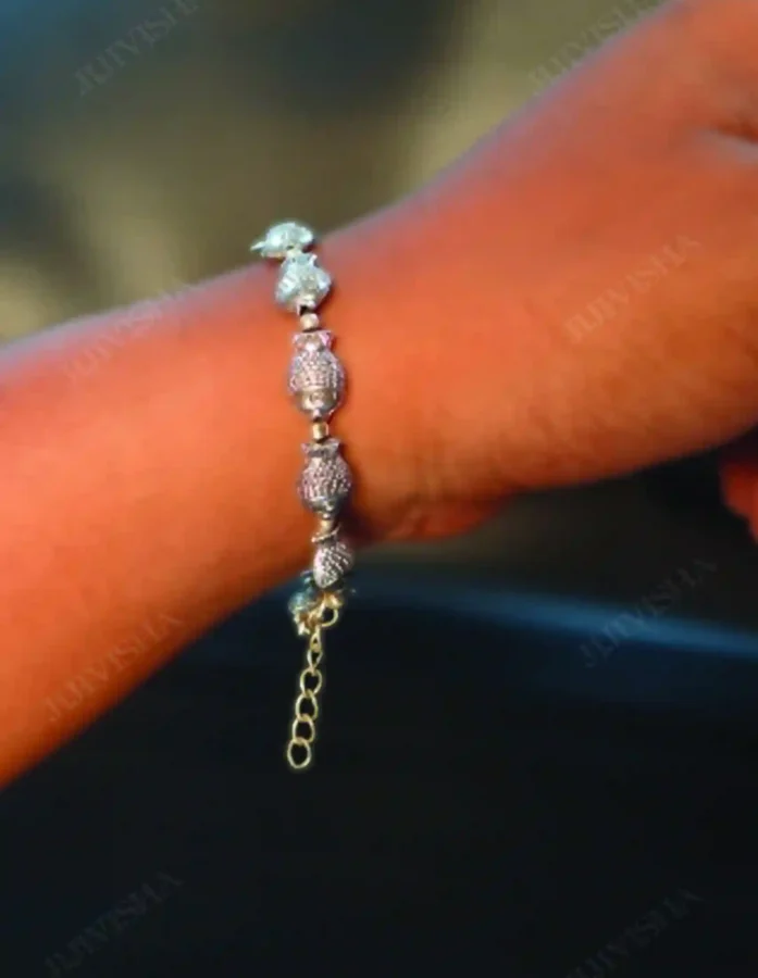 German Silver Fish Shaped Bracelet From Kashmir - Gallery Image