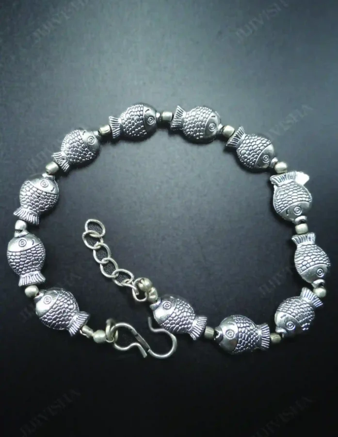 Buy German Silver Fish Shaped Bracelet From Kashmir Online