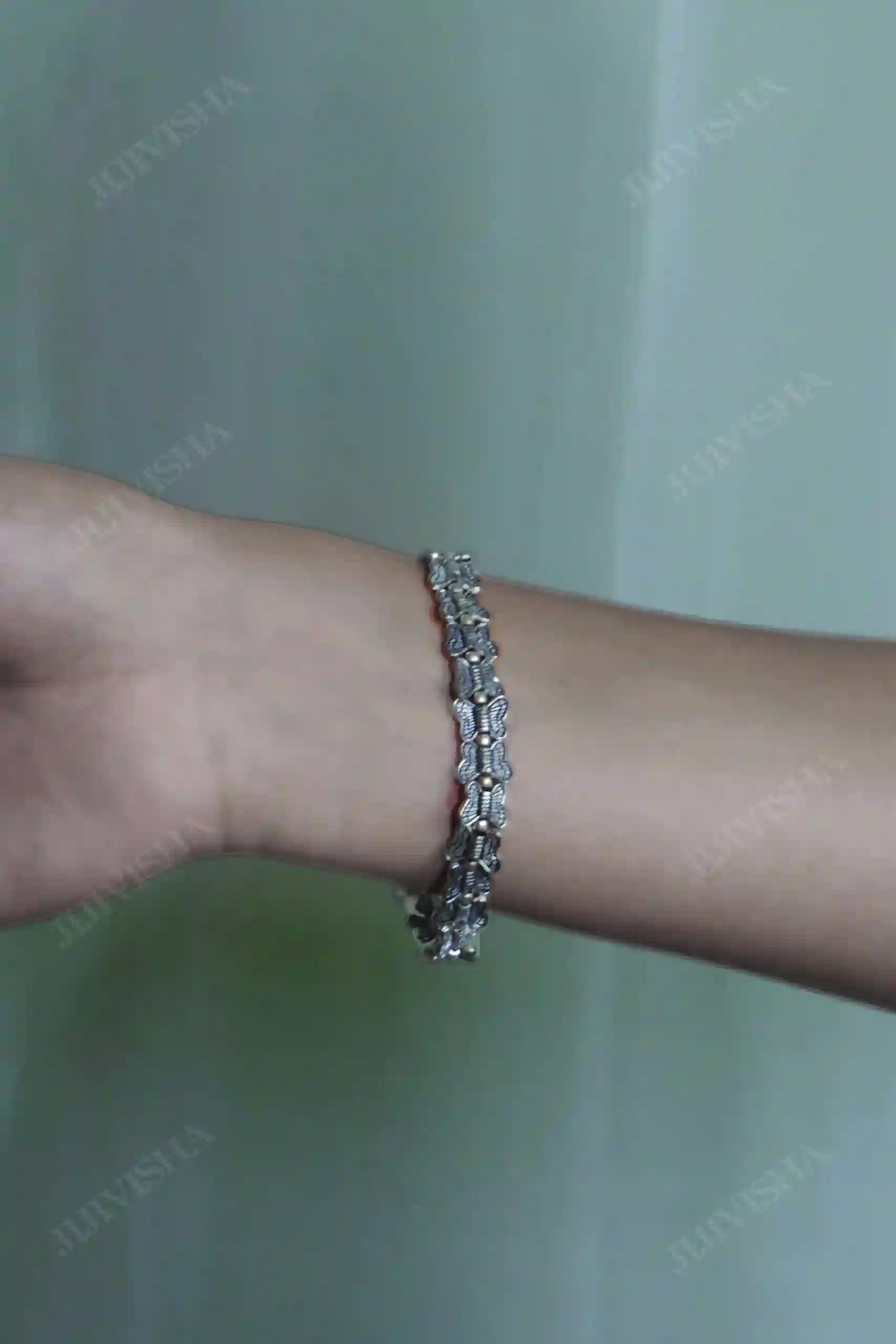Buy German Silver Butterfly Shaped Bracelet from Kashmir Online