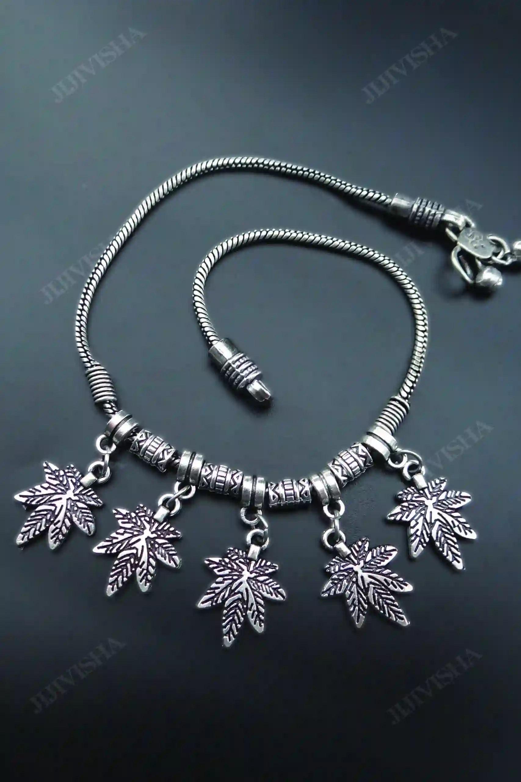 Buy Traditional Kashmiri German Silver Chinar Leaves Bracelet Online